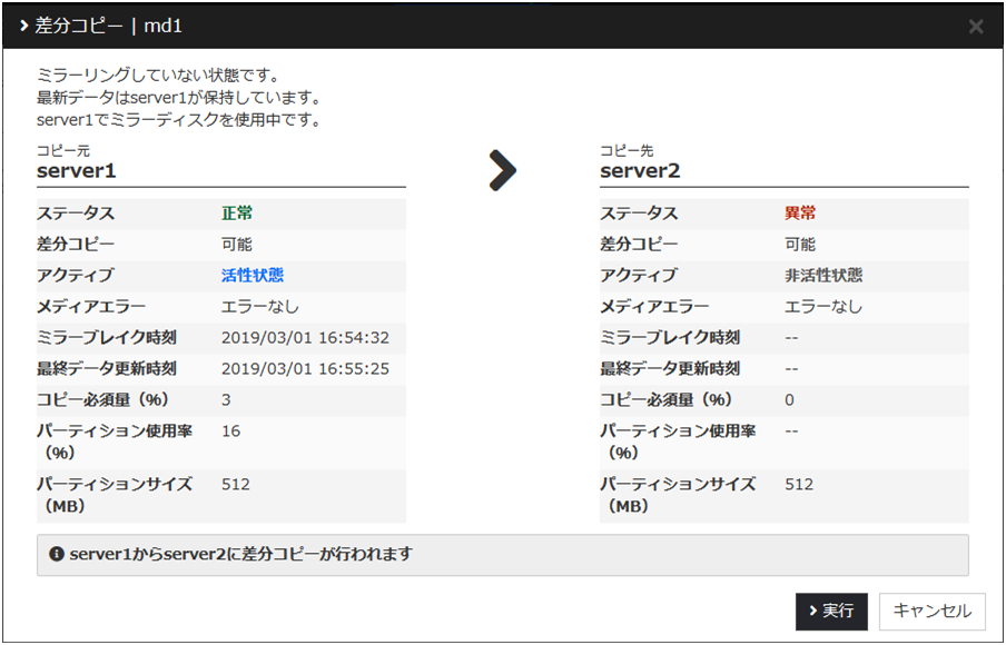 差分ミラー復帰