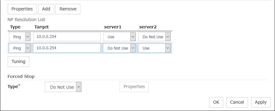 Network Resolution Control 6. Network partition resolution resources details — EXPRESSCLUSTER® X ...