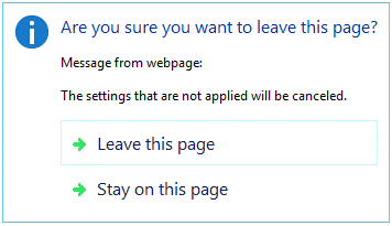 Dialog box that appears in closing the Web browser