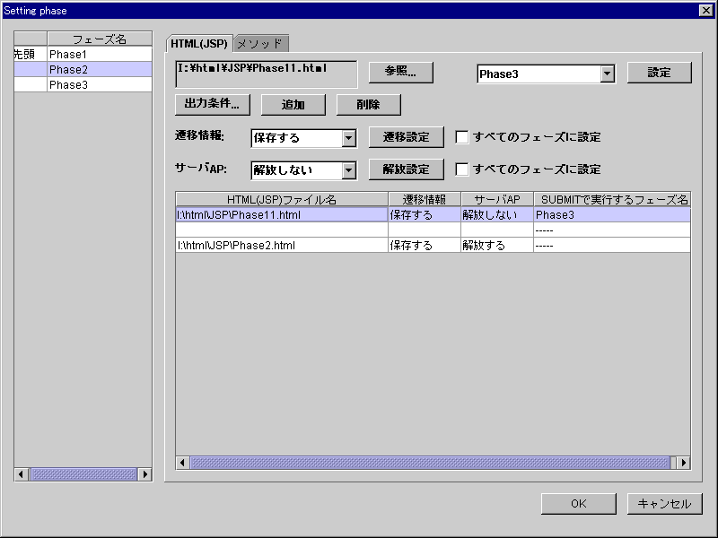HTML(JSP)タブ